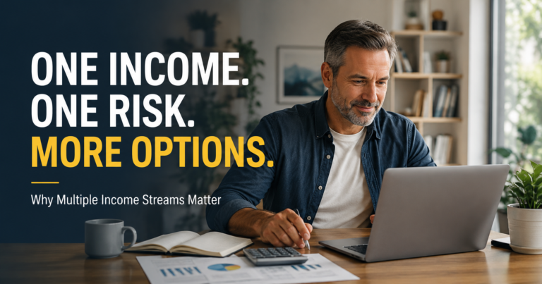 Person planning additional income streams while working on a laptop